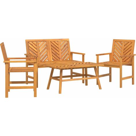 Maison Exclusive - Set Lounge da Giardino 4 pcs Marrone Legno di Acacia Massello (1/5)