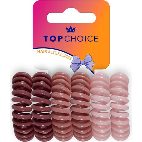 TOP CHOICE Haarbänder - Farbmix (20094) 1 Packung - 6 Stück.