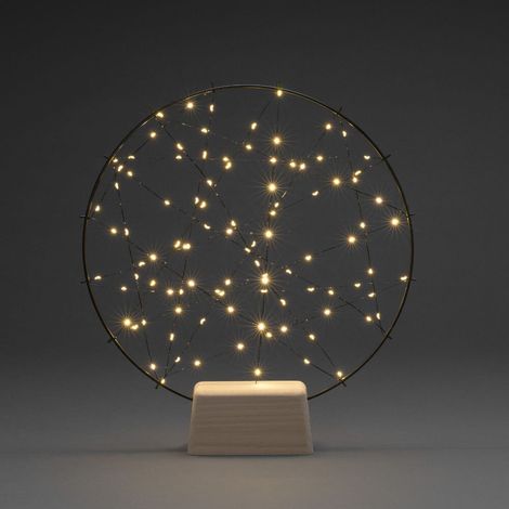 Konstsmide LED Metallsilhouette Ring mit Holzfuß schwarz 36 x 5 x 39,5 cm (1/4)