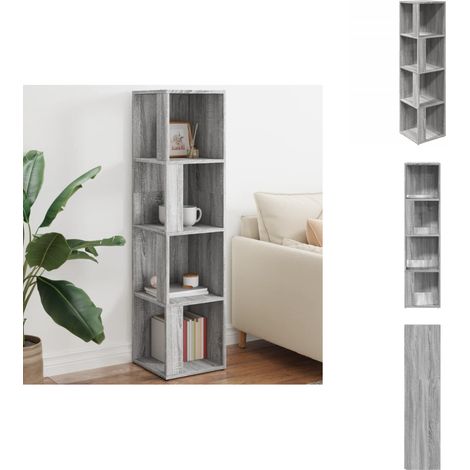 Eckregal Grau Sonoma 33x33x132 cm Holzwerkstoff - Eckschrank - Regal - Aufbewahrungsraum - Holzwerkstoffmöbel - Grau (1/5)