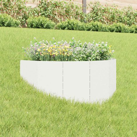 vidaXL Bordure de Pelouse 100 x 45 cm Acier Blanc (1/5)