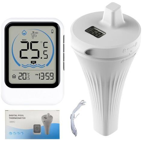 Thermomètre de piscine thermomètre d'eau de baignoire à poissons sans fil flottant facile à lire Thermomètre à eau chaude (1/5)