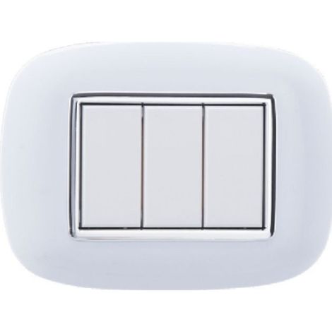 Placca Oval 3 4 6 Module Bianco Couleur Compatible Avec Bticino Axolut