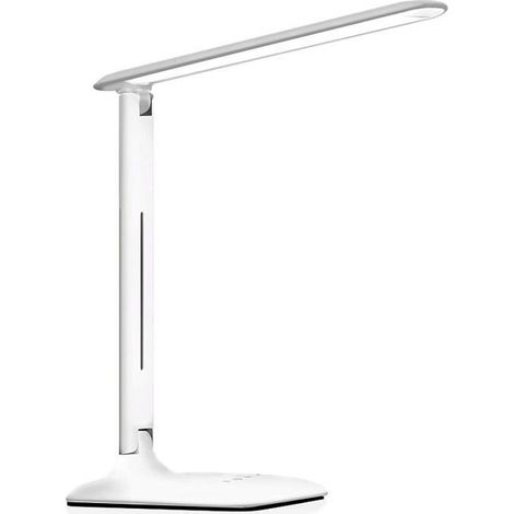 Lampe de Bureau LED Blanche 5W 5 Niveaux d’Intensité Lumière Réglable 5000K Lampe Orientable Pliable Contrôle Tactile Lumière Douce (1/4)