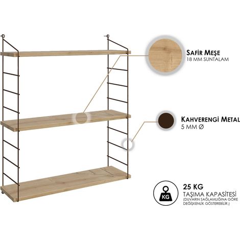 Estante de pared, estante de almacenamiento Shelf Roble (1/4)