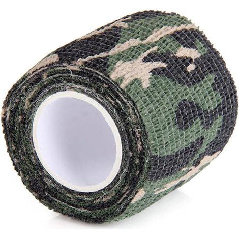 Ruban Adhésif Camouflage Auto-adhésif 5 Cm X 4,5 M en Tissu Non Tissé, Extensible, Isole les Mains, sans Résidu, pour Chasse en Extérieur Couleur Aléatoire (1/5)
