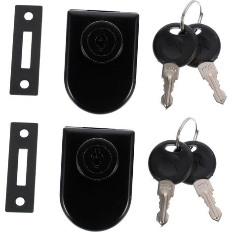 Serrure antivol FUOYLOO pour portes de vitrines, lot 2, loquet en (1/5)