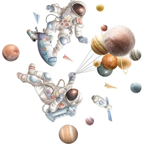 Stickers muraux amovibles astronaute et étoiles pour chambre (1/5)