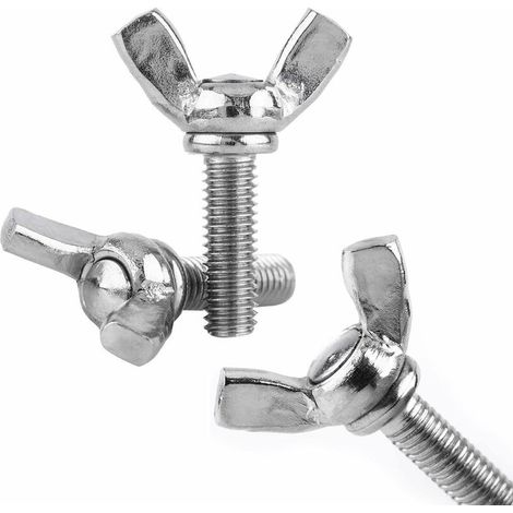 25 tuercas de mariposa M6 x 25 mm con tornillos métricos de acero inoxidable 304, tornillos de mariposa, sujetadores manuales