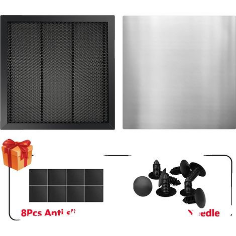 Table de travail en nid d'abeille laser, construction en aluminium durable, design amélioré pour un meilleur flux d'air, Kit de banc de travail, 400X400mm (1/2)