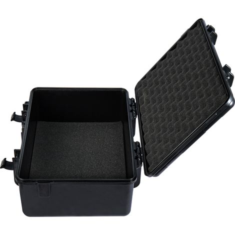 Flight Case, Black Lockable Carrying Case for Measurement Instruments, 44x34.5x18cm Portable Aluminium Case Protective Safe Storage Toolbox with Cubed Foam Insert and Lid Foam (1/2)