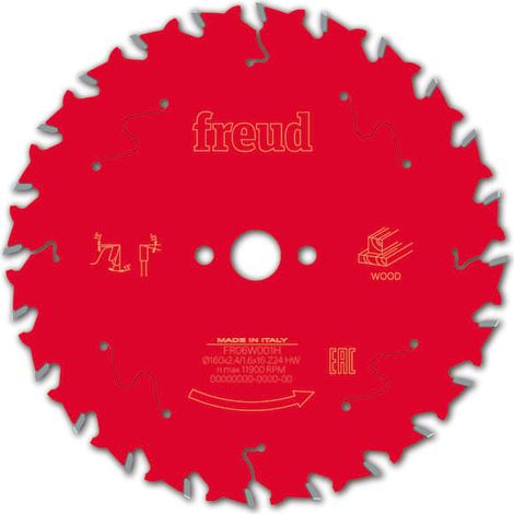 Sägeblatt für Handkreissäge FREUD - Ø160 2,4/1,6 AL16 Z24 BA 15° - F03FS09673 -FR06W001H