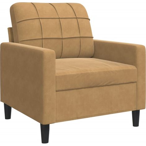 Fauteuil de Salon，Chaise，Fauteuil Marron 60 cm Velours CFW740330 (1/5)