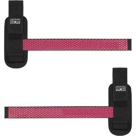 Dragonne d'haltérophilie, 2 pièces, noir et Rose rouge, coton, Nylon, Silicone, ceinture antidérapante pour le Fitness (1/5)