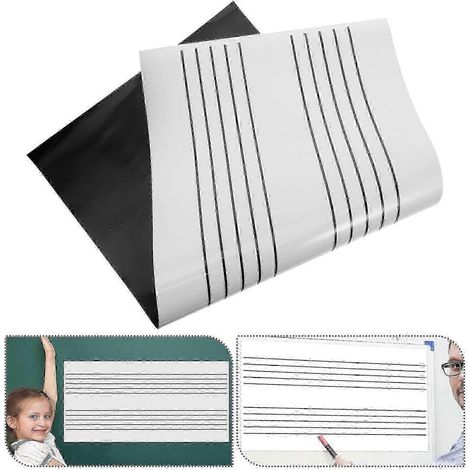 Tableau blanc effaçable à sec portable pour la portée musicale utilisable en classe et à la maison (1/2)