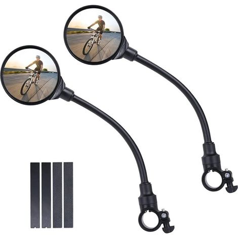 360° drehbarer Weitwinkel-Fahrradspiegel für 22-30 mm Lenker - Konvexer Acryl-Sicherheitsspiegel - Zubehör für alle Arten von Fahrrädern und Motorrädern (1/5)