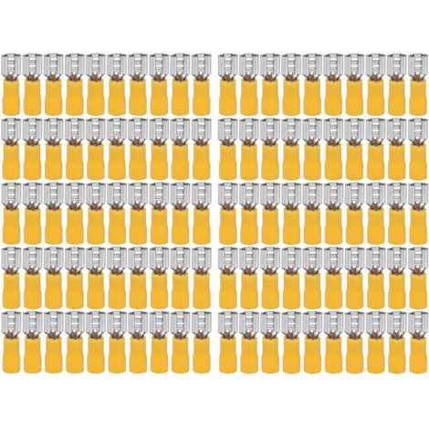 100 pièces de bornes femelles à embout isolé pour câbles AWG 12-10, connecteurs sertis électriques 4-6mm²