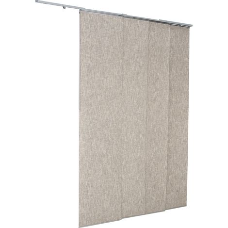 Mophorn Flächenvorhänge mit ausziehbarer Schiene von 116 cm bis 218cm (Breite), individuell zuschneidbar bis zu einer Höhe von 243cm, vertikale Verdunkelungs-Schiebegardinen geeignet für Schiebetüren