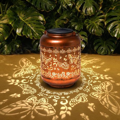 Geschenke für Frauen – Schmetterling Solarlaterne für Außen Wasserdichte Garten Deko,Weihnachtsgeschenke für Mama, Oma, Hängende LED Metall Lichter für Terrasse, Vorgarten, Veranda (1/5)