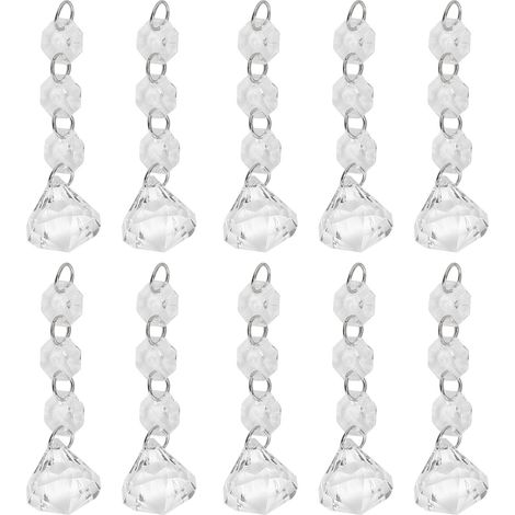 10Pcs Pendant Diamond Lighting Acrylic Lamp Hanging Chandelier Decoration Accessories (1/5)