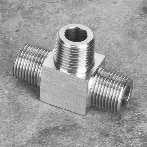 Raccord de tuyauterie 3 voies en acier inoxydable 304, filetage mâle, haute pression, pour eau/gaz/huile, 3/4" (1/5)
