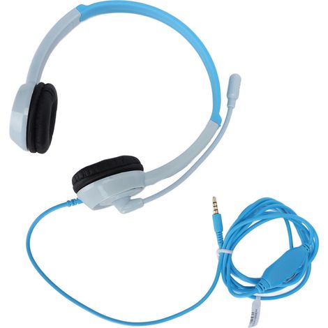 DT326 Kinderkopfhörer, 85 dB Lautstärke, 3,5 mm Klinkenstecker, kabelgebunden, ohrumschließend, für Mädchen und Jungen, ideal für Online-Lernen und Schule (Grau/Blau). (1/5)