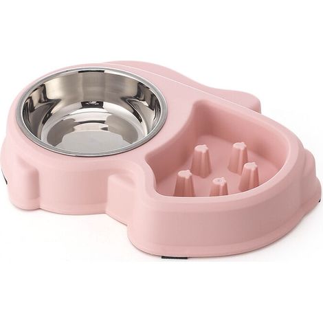 Ahlsen Cuenco doble para agua y comida, 1 cuenco de acero inoxidable y 1 comedero para gatos y perros pequeños, 30,5 x 22,5 x 5,1 cm (1/5)