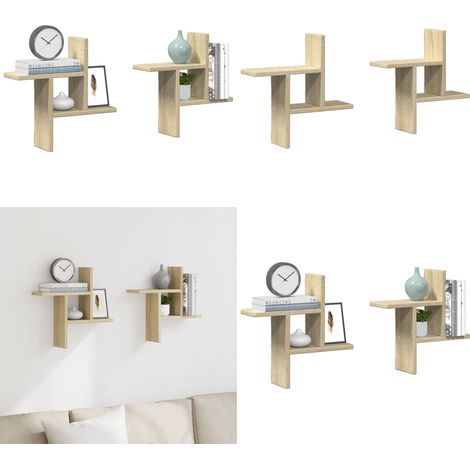 vidaXL Wandregale 2 Stk. Sonoma-Eiche 38x12x38 cm Holzwerkstoff (1/5)