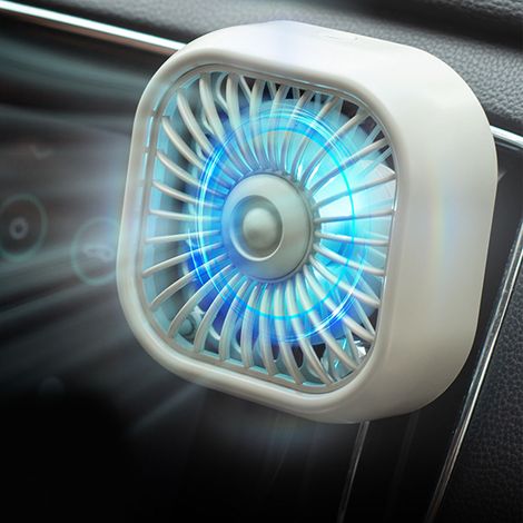 Autolüfter zur Befestigung am Lüftungsschlitz, mit farbigem Licht, 3 Lüftungsstufen, leisem Betrieb und USB-Anschluss, Farbe: Khaki. (1/5)