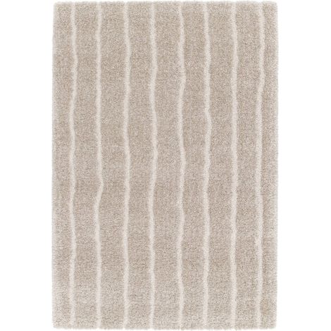 sweeek - Teppich für Indoor mit Streifenmuster taupe - 120 x 170 cm (1/5)