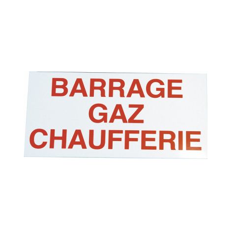 Étiquette rigide barrage gaz chaufferie - DIFF