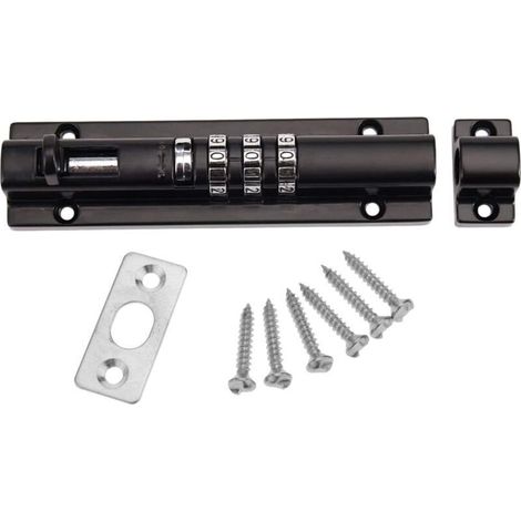 Serrure de porte mécanique à code Ulisem, serrure à combinaison sans clé, vis de montage pour armoire, jardin, garage, noir