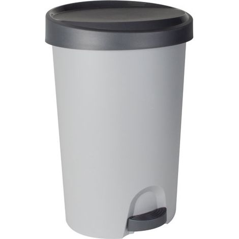 EDA - Poubelle à pédale Stepy 45l gris béton / anthracite (1/10)