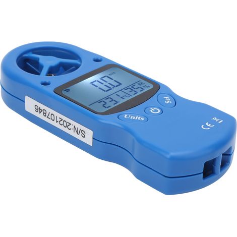 Mini-Handanemometer mit digitaler Windgeschwindigkeitsmessung (0–30 m/s) und Temperaturanzeige (1/5)