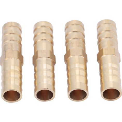 Raccord en laiton pour tuyau d'arrosage, réducteur à embout cannelé, connecteur de réduction (6 mm-8 mm, 4 pièces) (1/5)