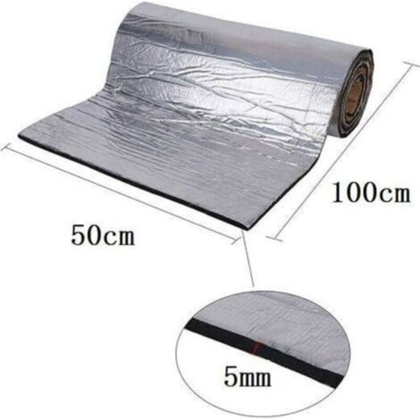 Auto-Schallschutzmatte, 10 mm Schallschutzschaum, wasserdichte Geräuschdämmung und Schalldämmung, 50 x 200 cm – INHHUB