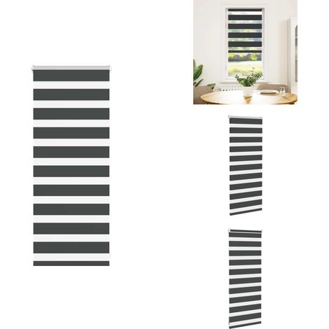Store zèbre noir 60x100 cm largeur du tissu 55,9 cm polyester - Store Zébré - Stores Zébrés - Store À Enrouleur Zébré - Double Store À Enrouleur (1/5)