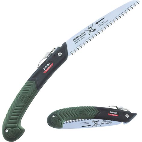 Scie pliante Samurai FA 210 LH 21 cm pliable avec fermeture a' bouton-poussoir coupe branches e'lagage e'lagage (1/3)