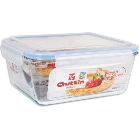 fiambrera rectangular contapa hermetica 26x22 cms 3500cc quttin
