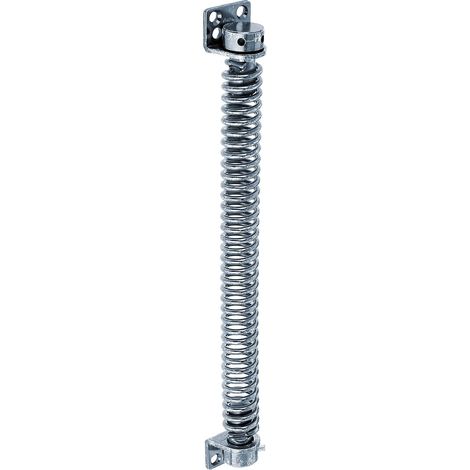 1 - Ressort De Portail - Acier Zingué - Fixation À Visser - Pour Fermeture Automatique De Portail Extérieur - Argent - 28x2,5cm