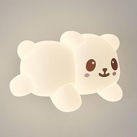 Applique murale en acrylique blanc, applique murale en forme de petit animal, applique murale pour chambre d'enfant, appliques murales LED modernes - 18 W - mode 3 couleurs, appliques murales d'éclair (1/5)