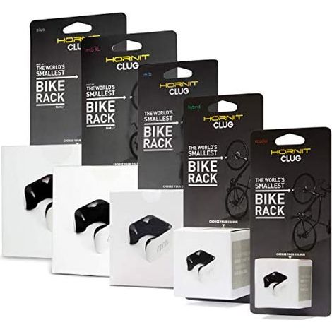 Soporte de pared para bicicleta Roadie S Hornit Clug blanco y negro (23-32 mm) - colgador para bicicleta de carretera (1/5)