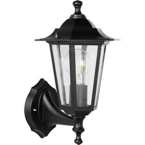 - Applique da esterno - Lampada da esterno - Illuminazione per facciate e terrazze - Alluminio pressofuso e vetro - Nero - IP44 (1/5)