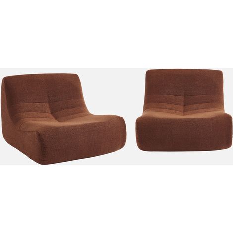 Sofá envasado al vacío modular de borreguito texturizado, 2 plazas (1/5)
