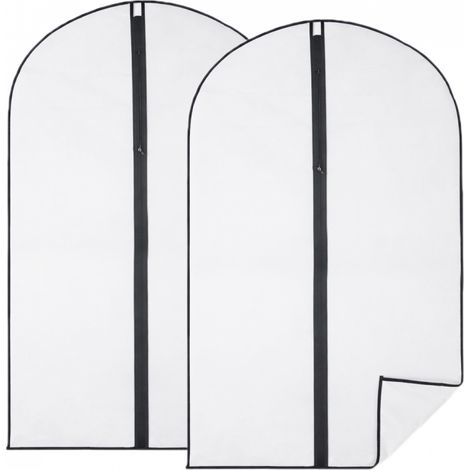 Lot de 2 housses pour vêtements à suspendre avec zip - 60 x 120 cm - Opaque - Vivezen (1/5)