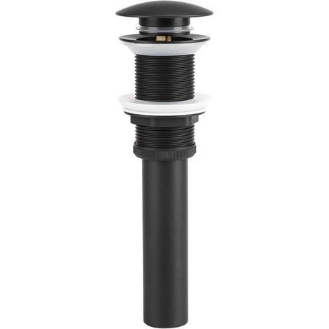Bouchon de vidange pour évier, bouchon de vidange de cuisine, finition multicouche, laiton massif noir, salle de bain (1/4)