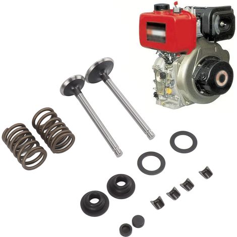 Pièces de moteur diesel refroidi par air, générateur, mini-motoculteur 186F, tige de soupape, culasse, plaque de verrouillage, bouchon supérieur, rondelle élastique, agrafe de verrouillage, capuchon d (1/5)