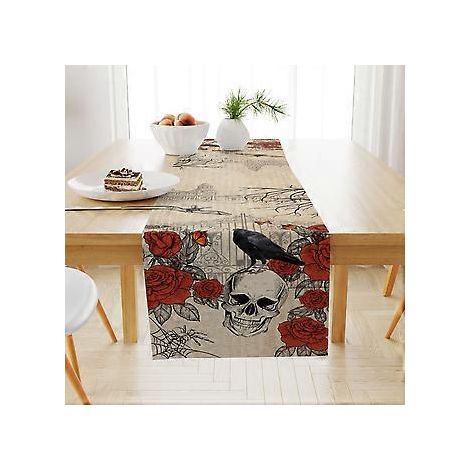 Halloween-Tischläufer, Leinen, Festtagsdekoration, Tischdecke, Schranktischdecke, Couchtischdecke (23ZQ4-8)