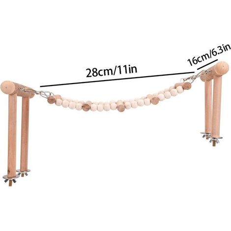 Giocattolo posatoio per uccelli, altalena in legno, scala da arrampicata, palestrine per pappagalli, gabbia per uccelli, Superma, Sunny (1/5)