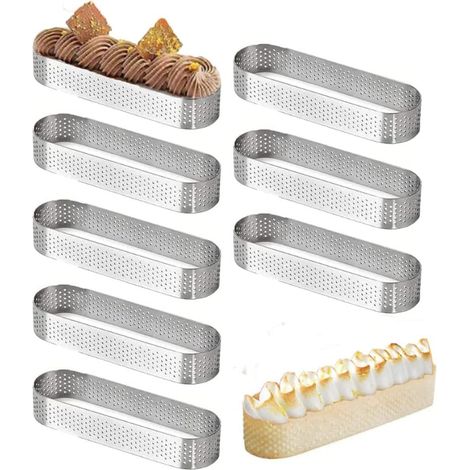Cercle à mousse pour dessert, cercle à gâteau ovale pour fruits, cercle à quiche, cercle à tarte en acier inoxydable (1/5)